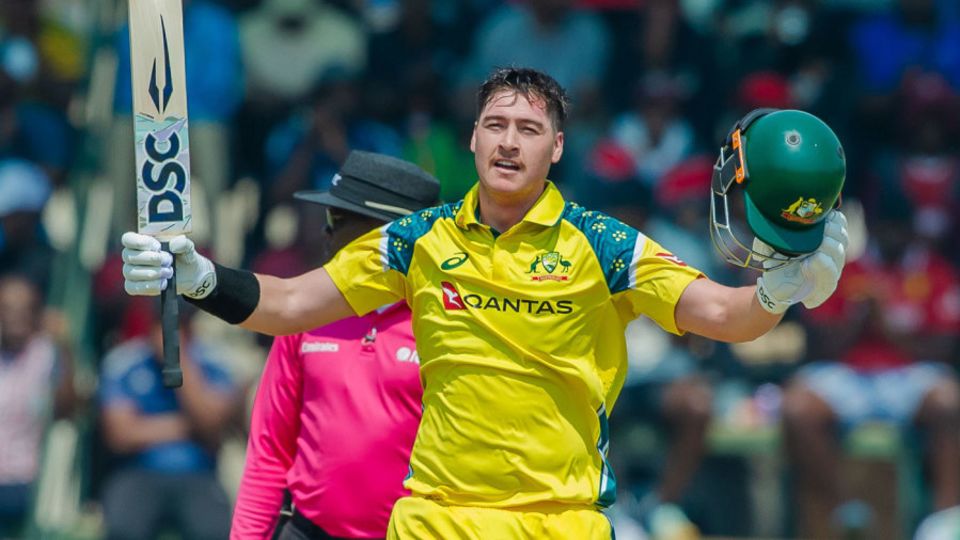 Matt Renshaw celebrates his century