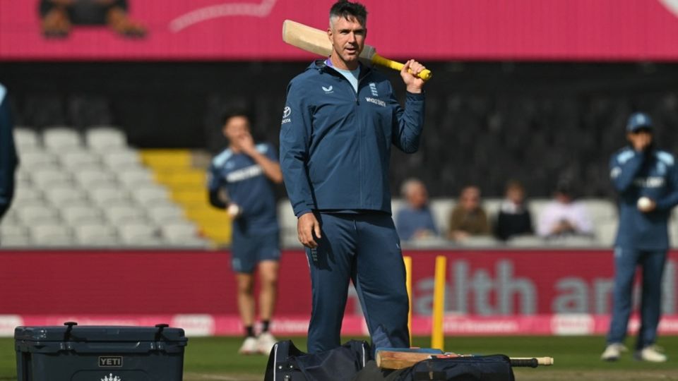 Pietersen at training during England's white-ball series against Sri Lanka