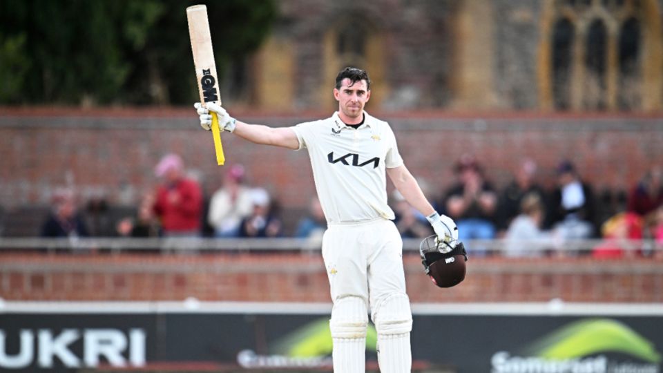 Lawrence made a century for Surrey on the opening day at Taunton