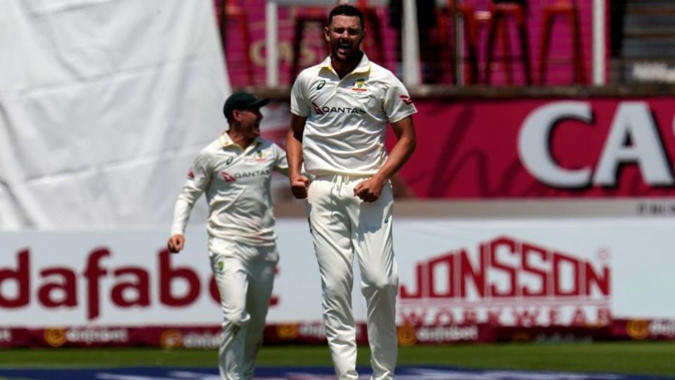 Josh Hazlewood took career-best figures of 6 for 49 in the opening Test