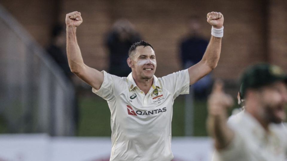 Scott Boland sent back Ryan Rickelton in the dying light for his fourth wicket