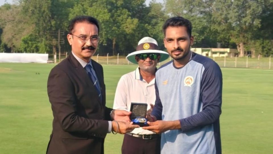 Bhargav Bhatt was named the Player of the Match in his 100th game