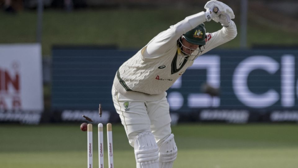 Matt Renshaw was bowled leaving a delivery in the second innings