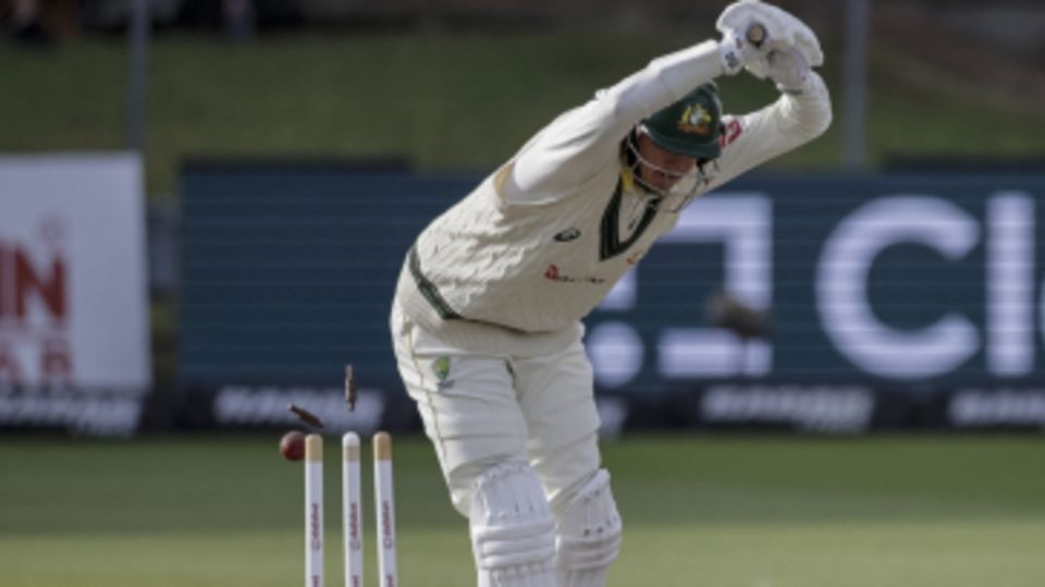 Matt Renshaw was bowled leaving a delivery