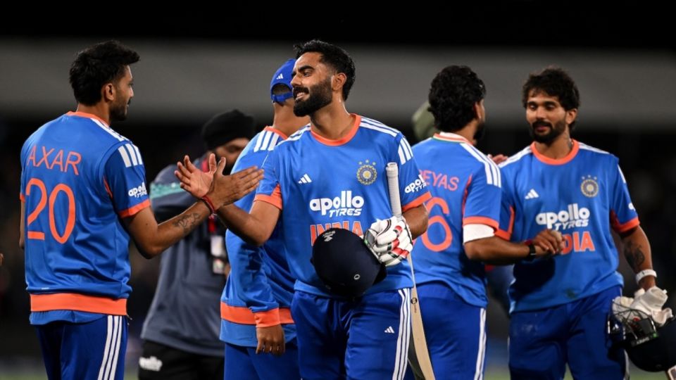 Naman Dhir walks off after winning the game for India