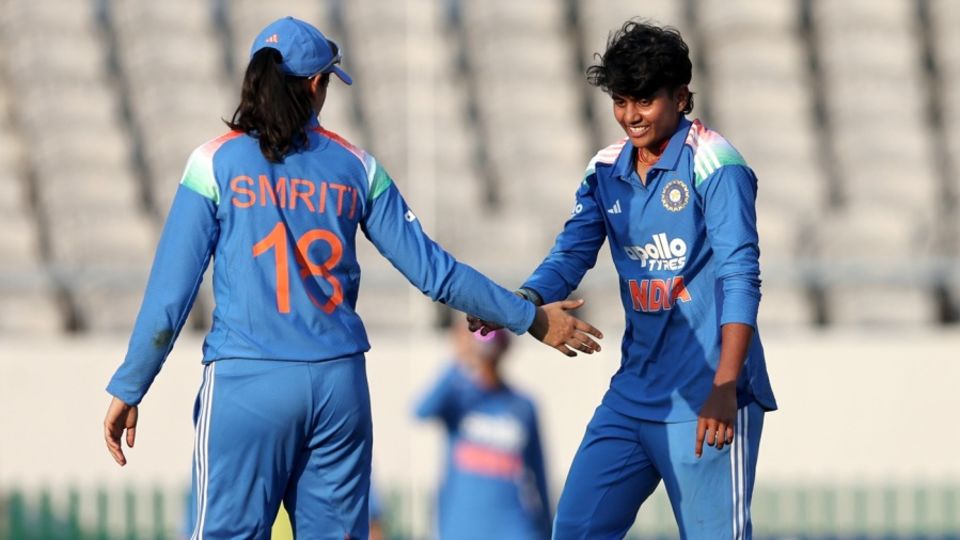 N Shree Charani picked up her first four-wicket haul