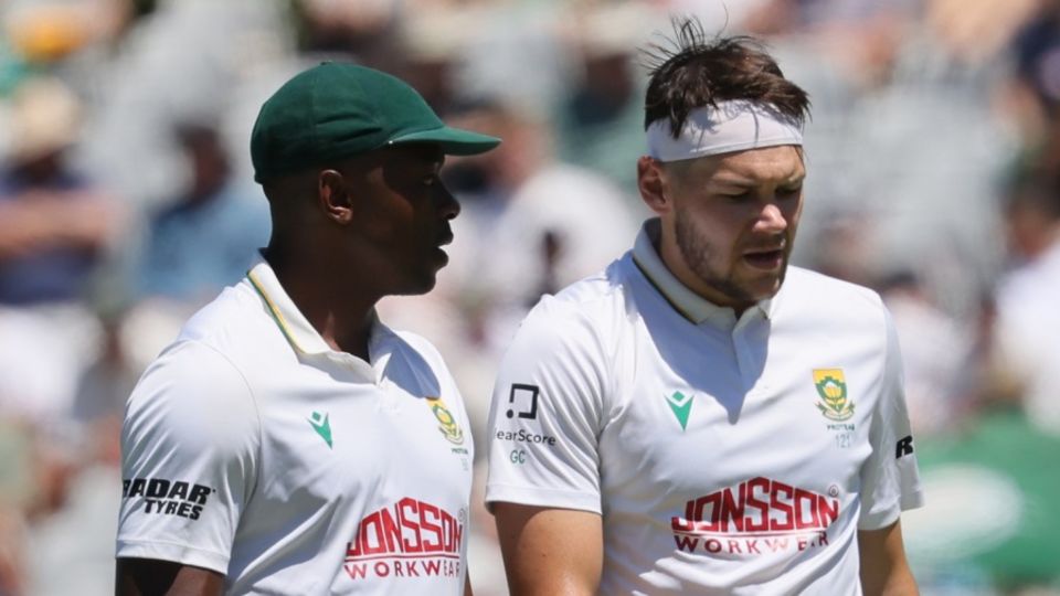 Kagiso Rabada and Gerald Coetzee have a chat