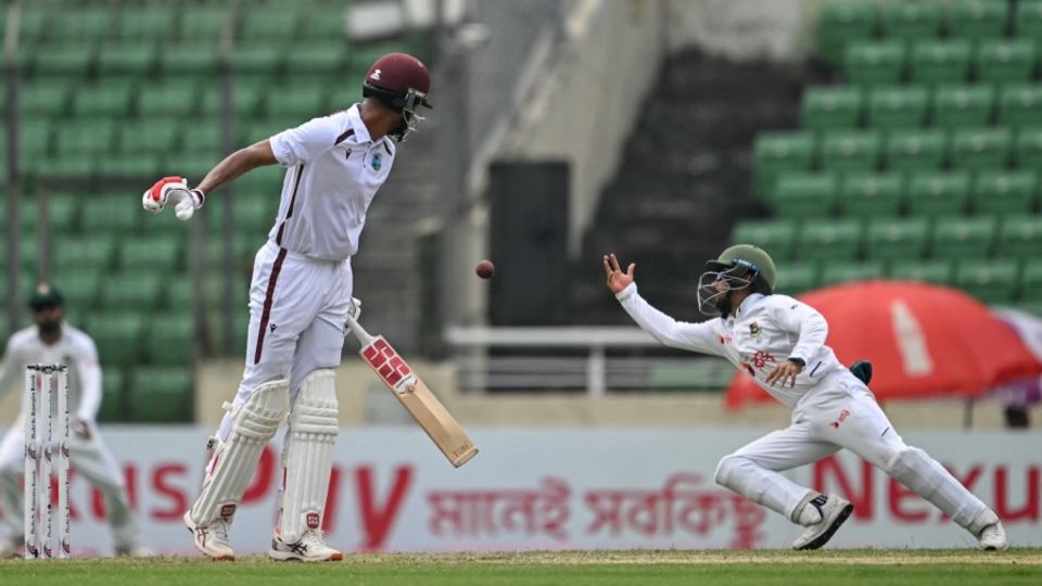 Mominul Haque gave Roston Chase a life on the third morning