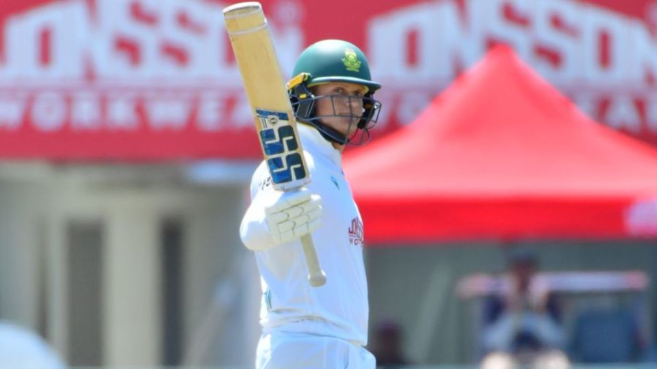 Ryan Rickelton acknowledges his fifty
