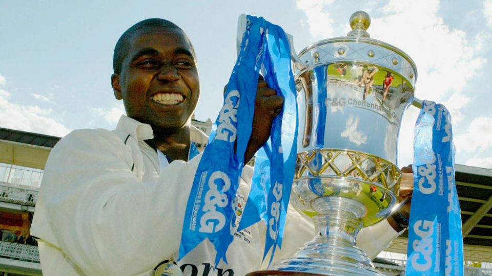 Flashback to 2003 as Mark Alleyne lifts the C&G Trophy