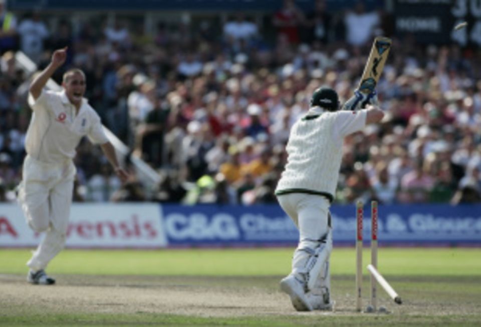 Simon Jones' best ball: the one that bowled Michael Clarke at Old Trafford, 2005