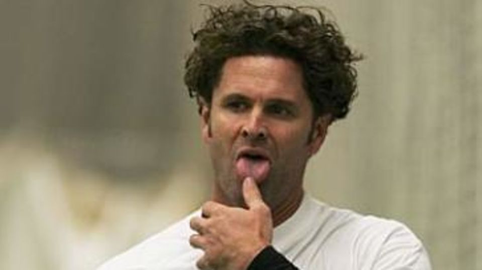 Chris Cairns in the nets at Trent Bridge