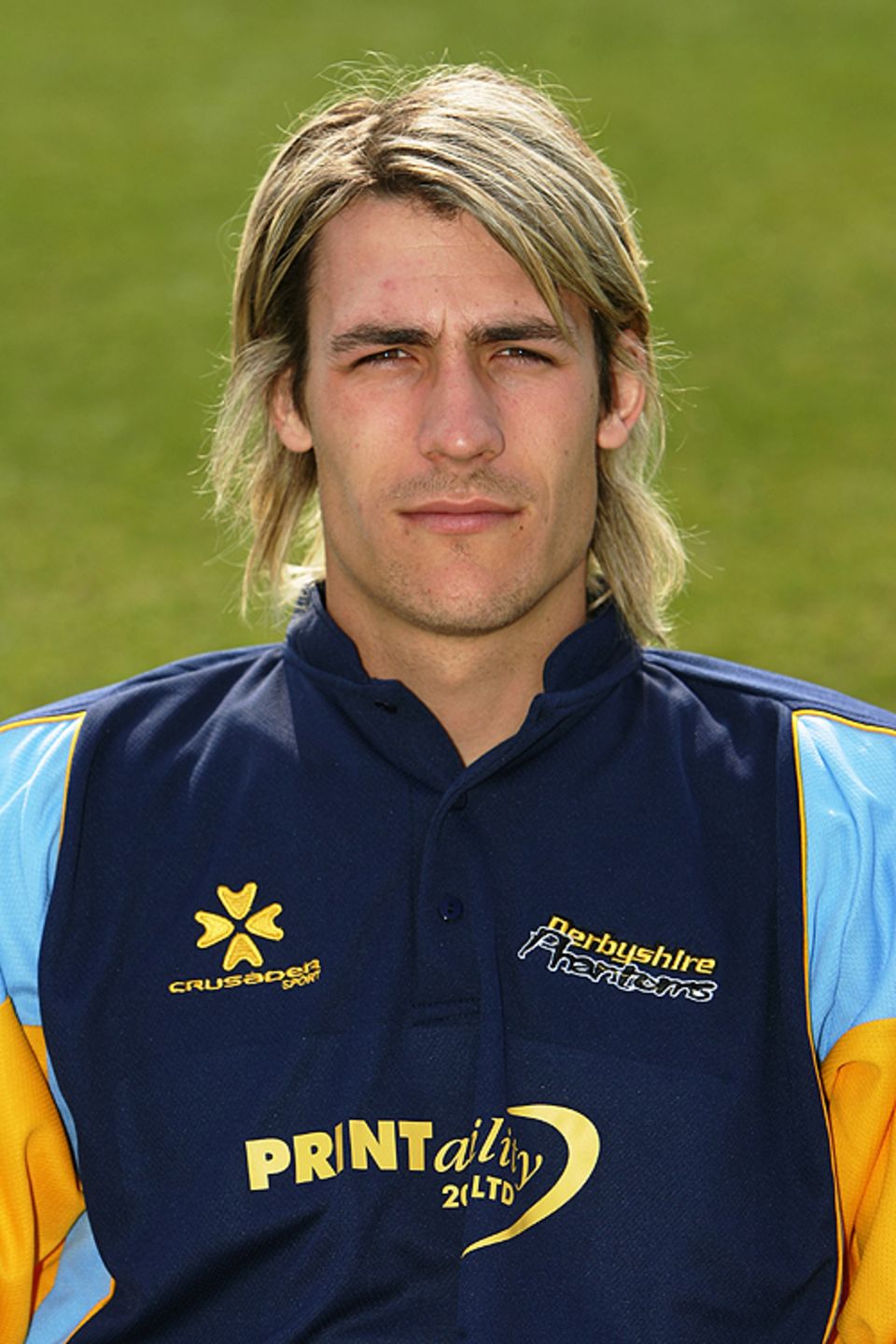 Chris Taylor poses during a Derbyshire CCC photocall