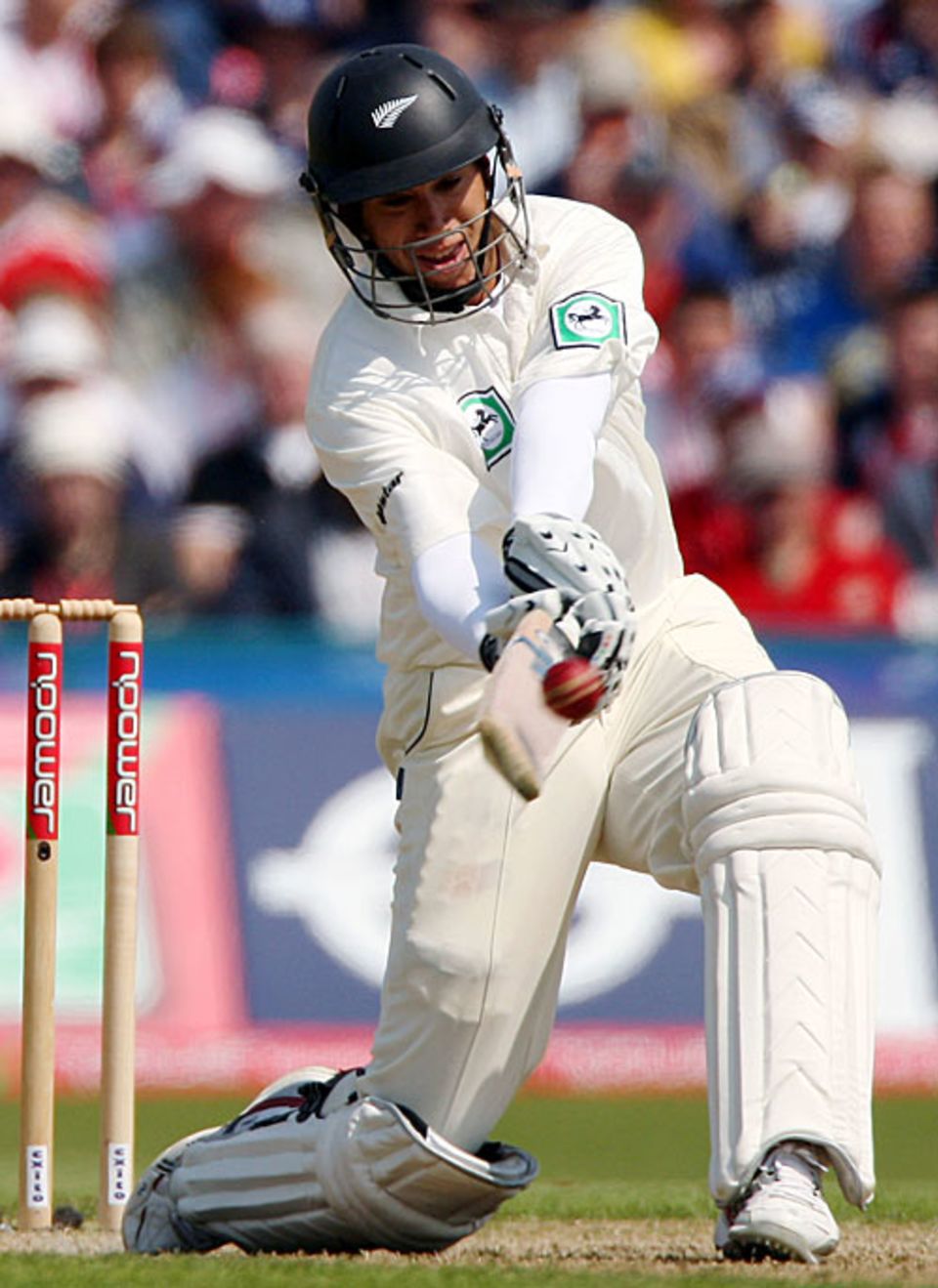 Ross Taylor swings another one over midwicket during his 154