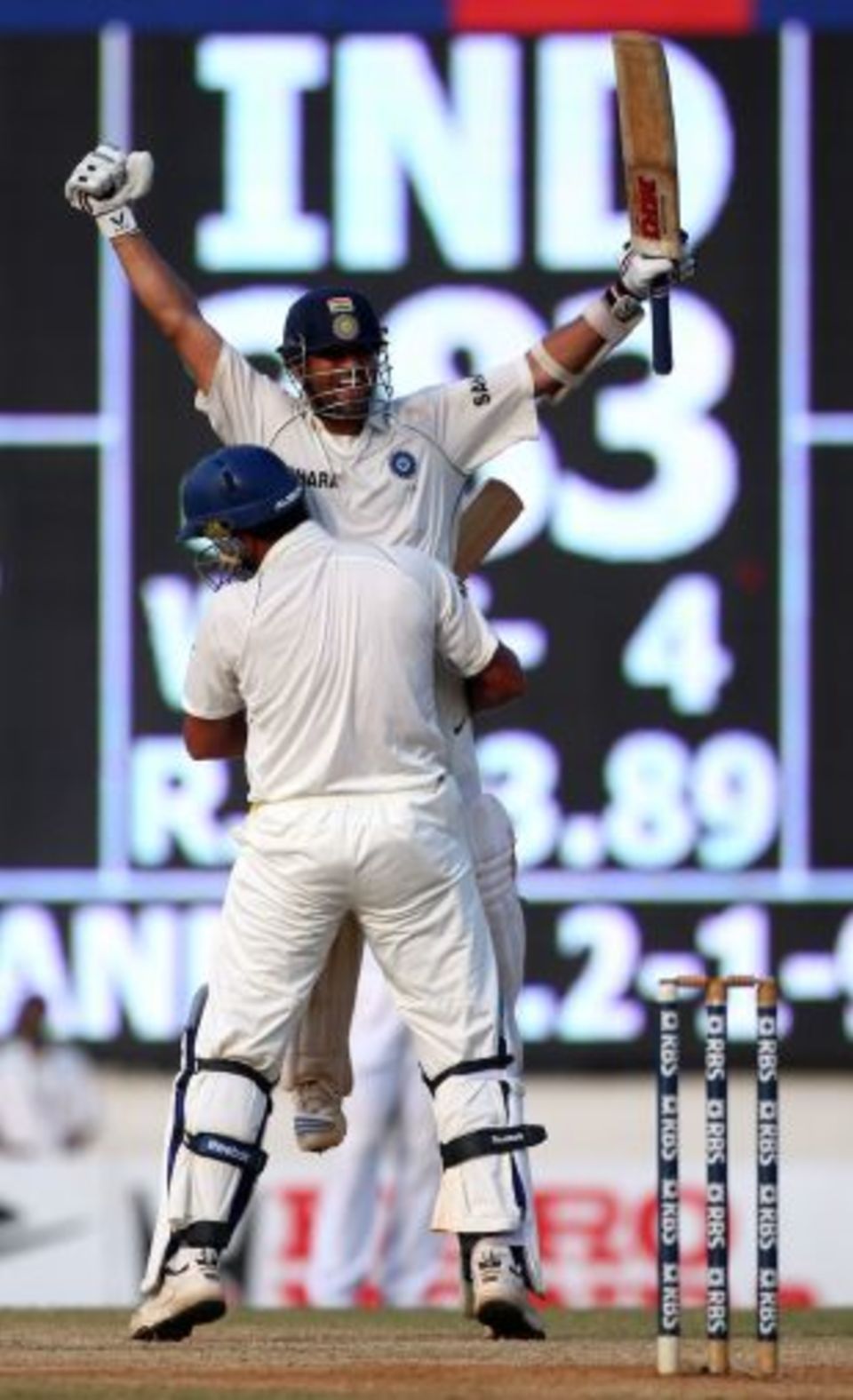 The moment of triumph: Sachin Tendulkar's match-winning century steered India to an emotional win in Chennai