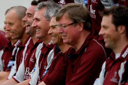 Andy Caddick enjoys a joke during Somerset's pre-season photocall