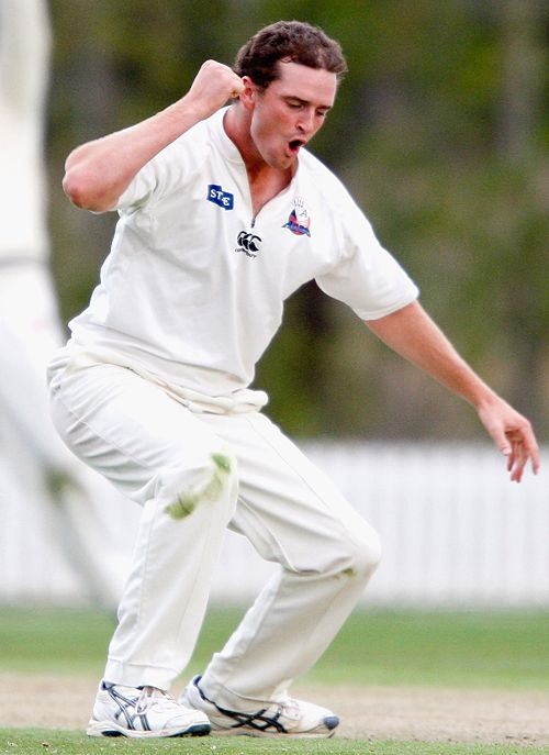 Lance Shaw celebrates another wicket