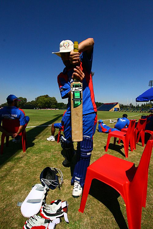 Raees Ahmadzai shows the straightest of defensives