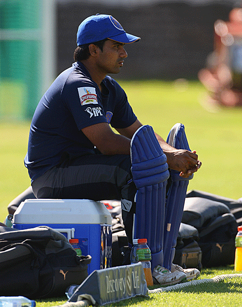 Siddharth Chitnis waits for his turn to bat at the nets
