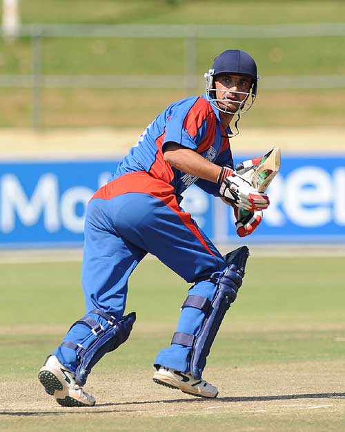Raees Ahmadzai turns the ball away
