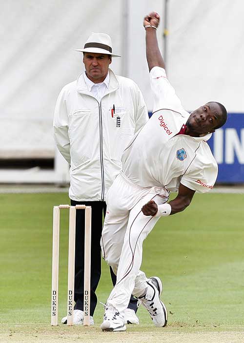 Nelon Pascal, one of the new faces for West Indies, in action against Essex