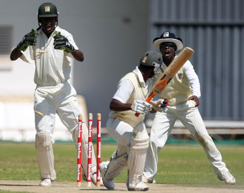 Taurai Madiri of Westerns is bowled by Natsai Mushangwe