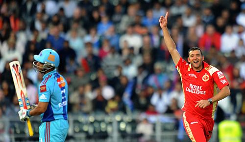 Dillon du Preez is ecstatic after sending back JP Duminy