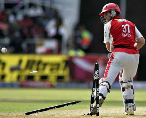 Simon Katich's offstump goes for a walk