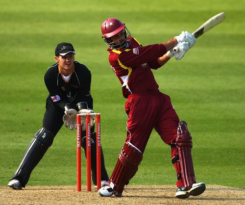 Johan van der Wath launches one of three sixes in four balls