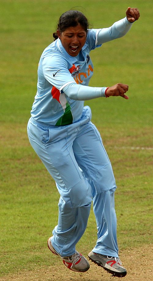 Rumeli Dhar celebrates another wicket