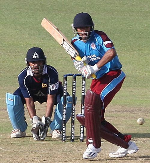 Avik Chaudhary waits to play a shot