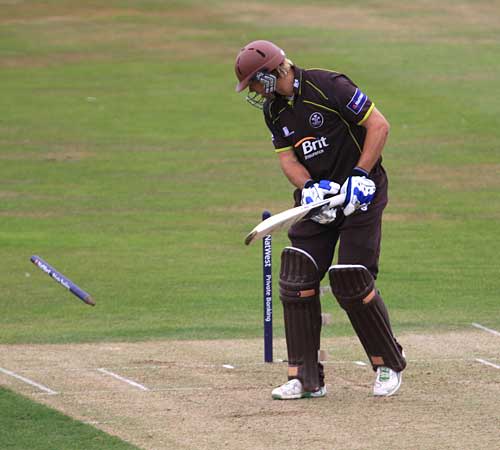 Stewart Walters is cleaned up by Johan van der Wath