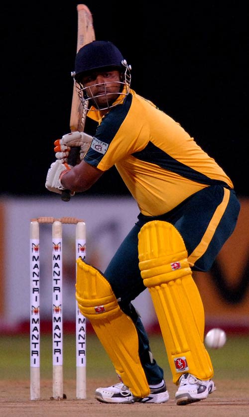 Gaurav Dhiman gets in position to play a shot