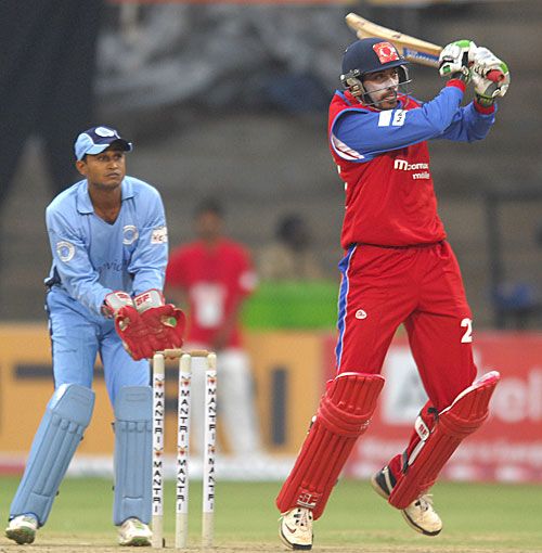 Belagavi Panthers' Shyam Ponnappa hits out during his 34