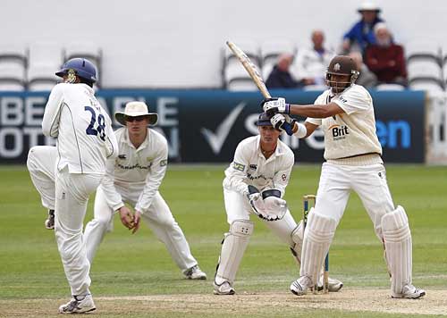 Usman Afzaal pulls during his century