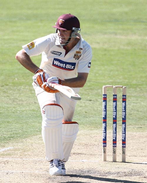 Glen Batticciotto works a ball to leg