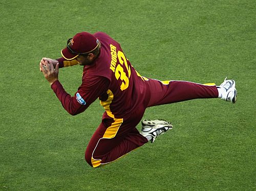 Nick Kruger took a good catch to dismiss Chris Rogers