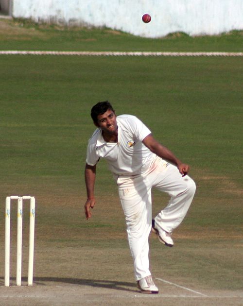 Himachal Pradesh's Kuldeep Diwan bowls against Orissa