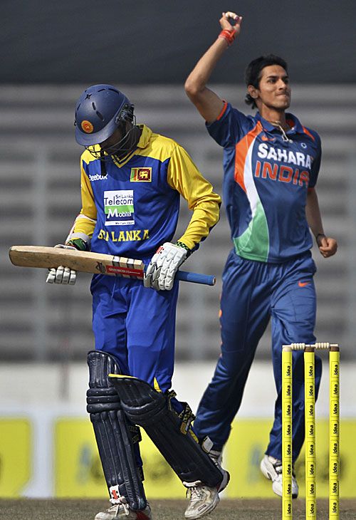 Sudeep Tyagi dismissed Upul Tharanga for a duck
