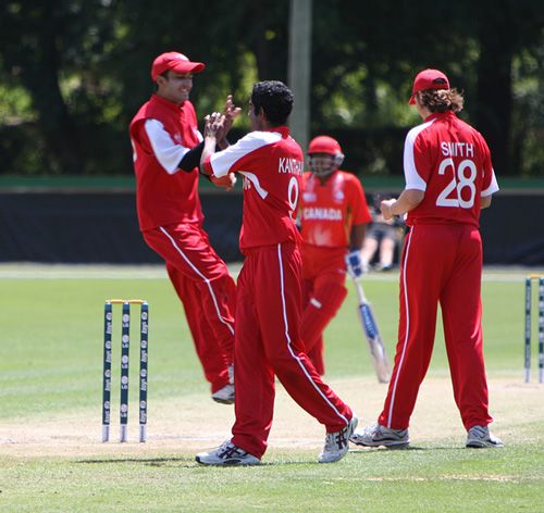 Aditya Kanthan grabbed the first wicket against Canada U19