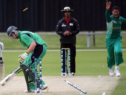 Rabian Engelbrecht snares a wicket