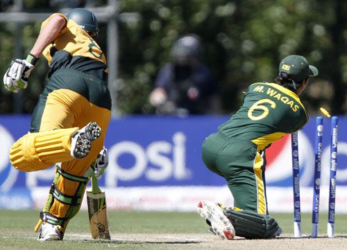 Jason Floros was run out at a crucial time for Australia