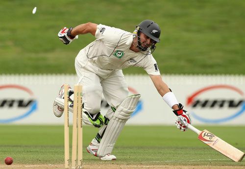 Peter Ingram is caught short of his crease