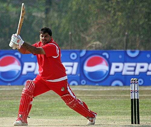 Monish Arora drives during his unbeaten 94