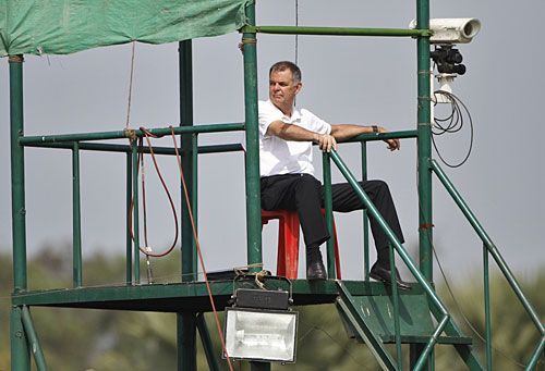 England national selector Geoff Miller is glued to the action