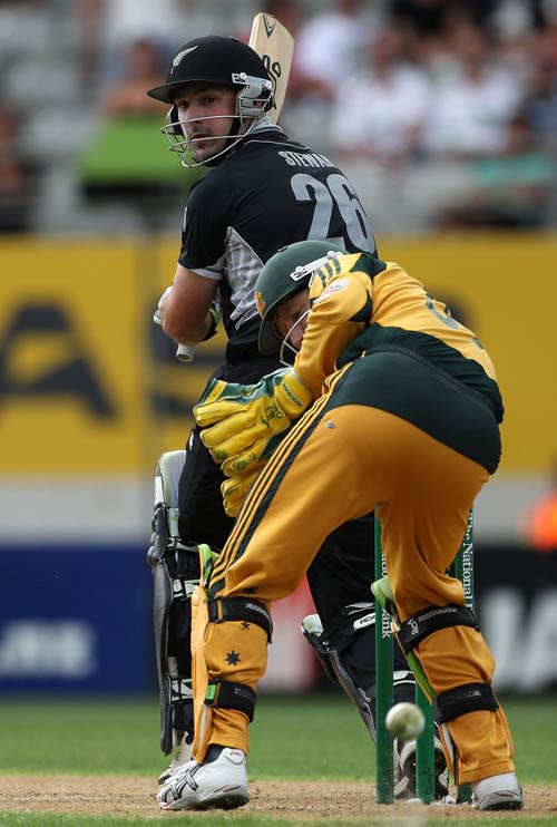 Shanan Stewart glances to leg during his international debut