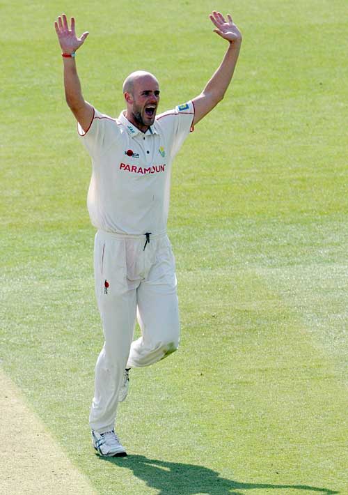 David Harrison completes his five-wicket haul