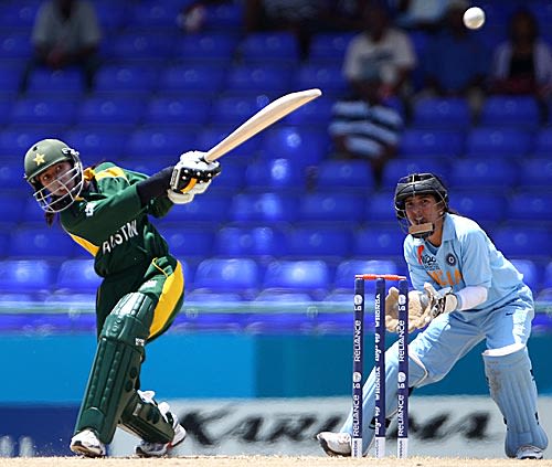 Urooj Mumtaz swings one over midwicket