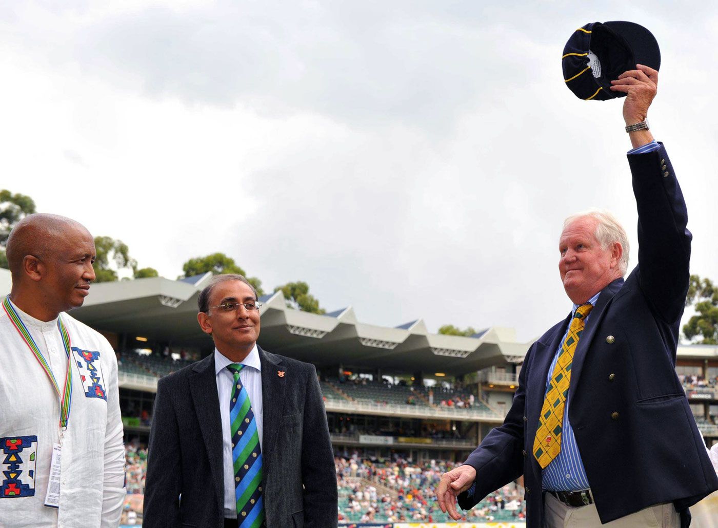 Graeme Pollock with his ICC Hall of Fame cap