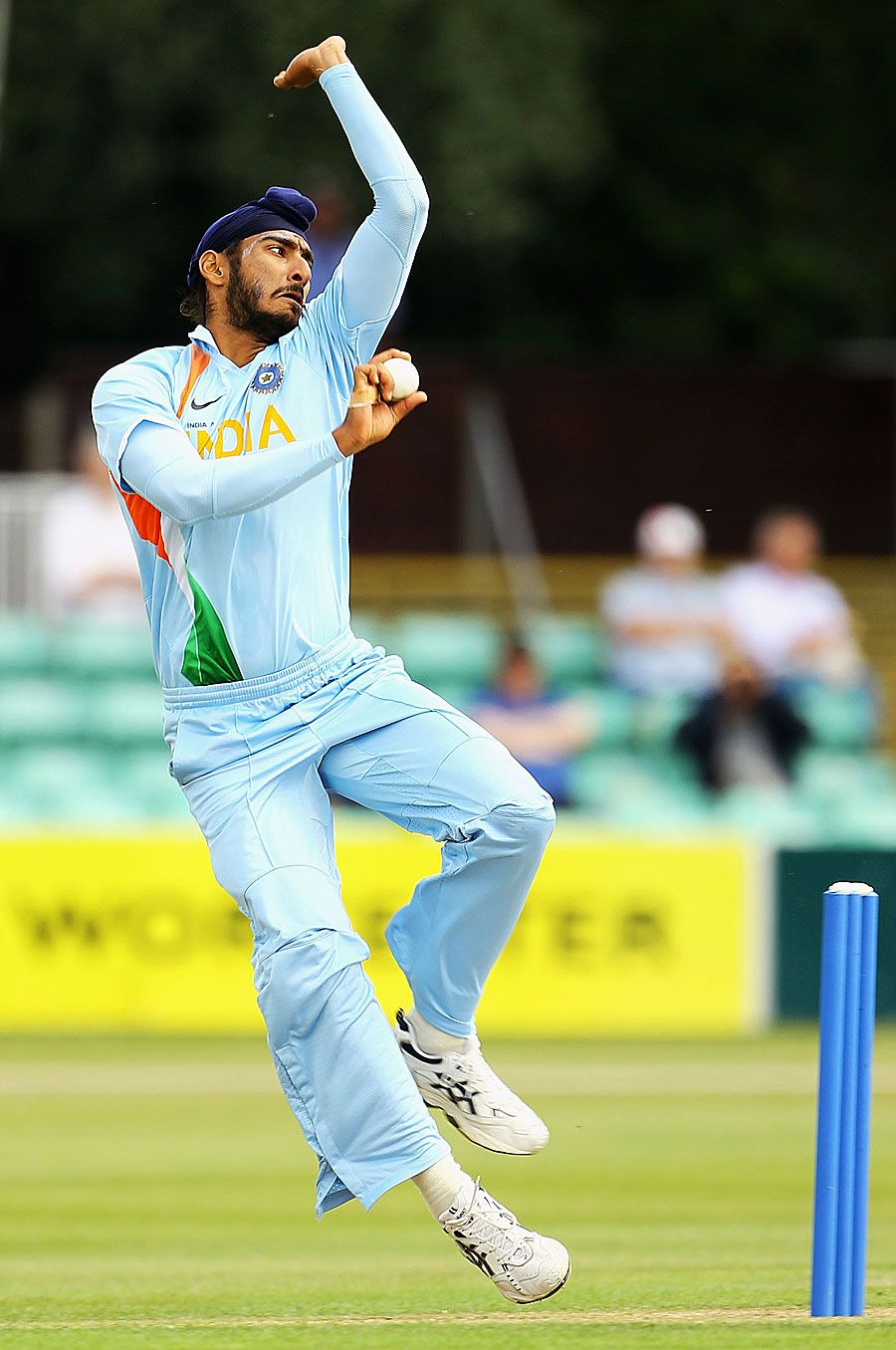 Jaskaran Singh bowls for India A